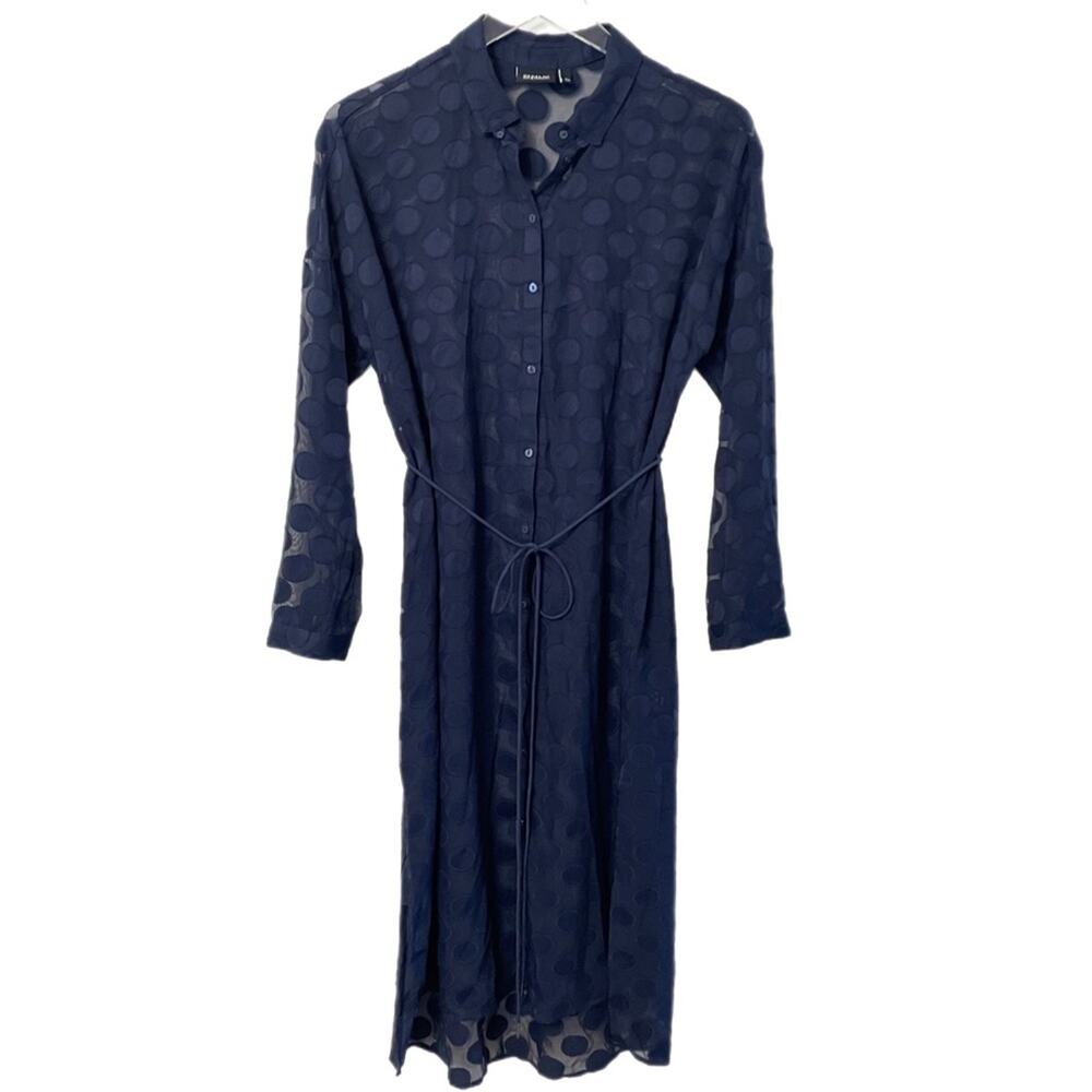 Only Love Urbanized Sheer Polk Dot Midi Dress L